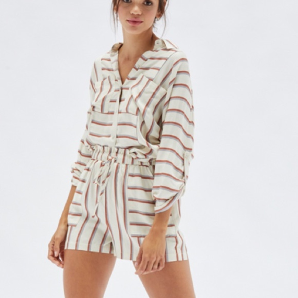 MinkPink Beach Striped Shorts Set